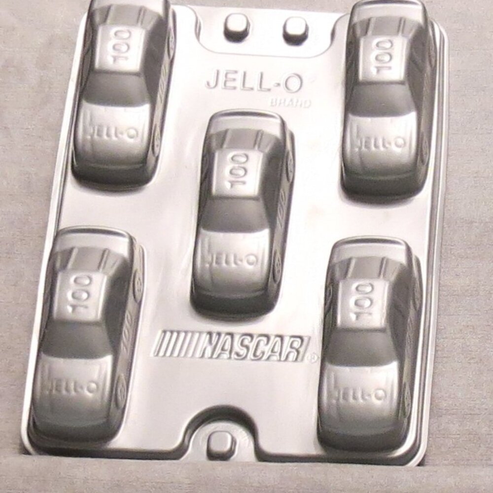 Nascar Jello Jigglers Mold Gray Plastic 1990s 5 Cars Shot Mold